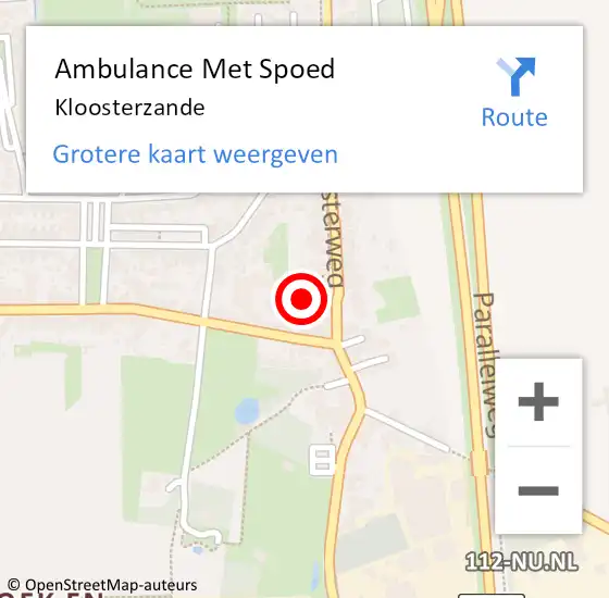Locatie op kaart van de 112 melding: Ambulance Met Spoed Naar Kloosterzande op 4 april 2024 20:44