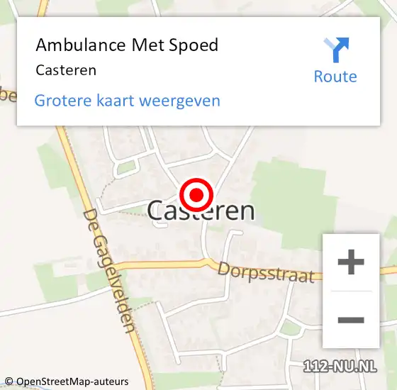Locatie op kaart van de 112 melding: Ambulance Met Spoed Naar Casteren op 4 april 2024 21:16