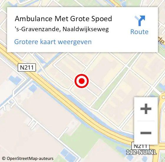 Locatie op kaart van de 112 melding: Ambulance Met Grote Spoed Naar 's-Gravenzande, Naaldwijkseweg op 4 april 2024 22:55