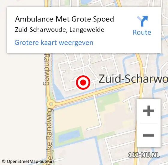 Locatie op kaart van de 112 melding: Ambulance Met Grote Spoed Naar Zuid-Scharwoude, Langeweide op 5 april 2024 00:36