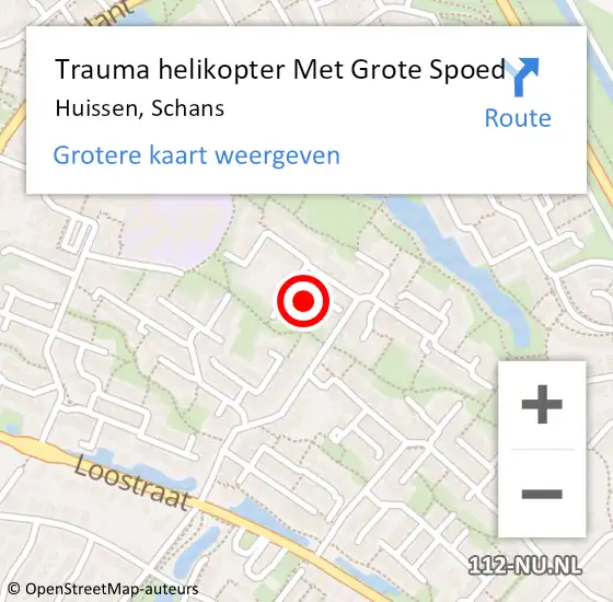 Locatie op kaart van de 112 melding: Trauma helikopter Met Grote Spoed Naar Huissen, Schans op 5 april 2024 04:11