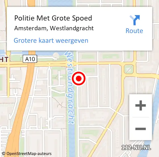 Locatie op kaart van de 112 melding: Politie Met Grote Spoed Naar Amsterdam, Westlandgracht op 5 april 2024 06:22