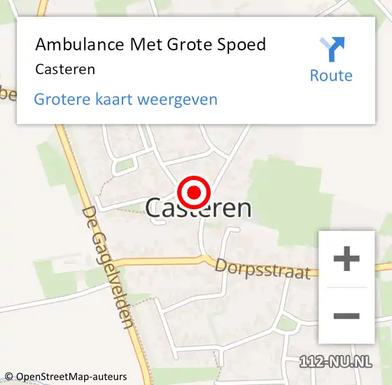 Locatie op kaart van de 112 melding: Ambulance Met Grote Spoed Naar Casteren op 5 april 2024 06:50