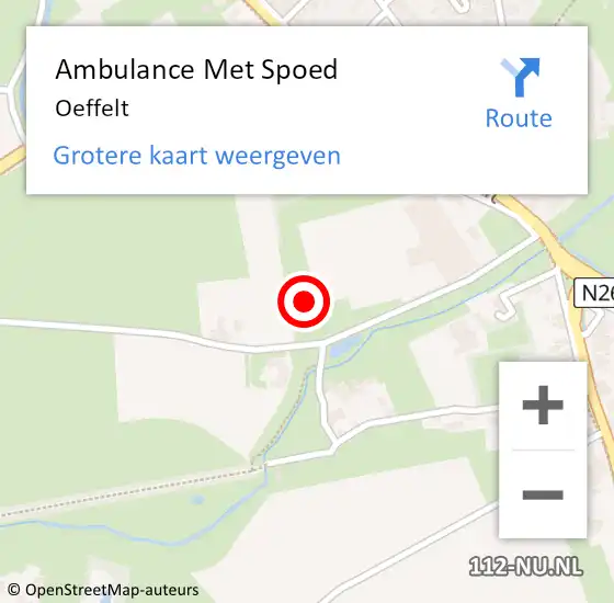 Locatie op kaart van de 112 melding: Ambulance Met Spoed Naar Oeffelt op 5 april 2024 07:01