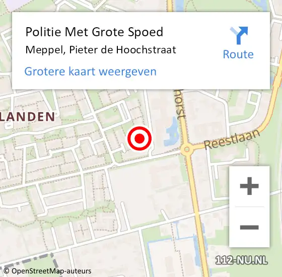 Locatie op kaart van de 112 melding: Politie Met Grote Spoed Naar Meppel, Pieter de Hoochstraat op 5 april 2024 07:09