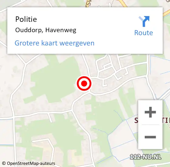 Locatie op kaart van de 112 melding: Politie Ouddorp, Havenweg op 5 april 2024 07:55