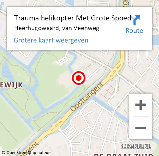 Locatie op kaart van de 112 melding: Trauma helikopter Met Grote Spoed Naar Heerhugowaard, van Veenweg op 5 april 2024 08:05