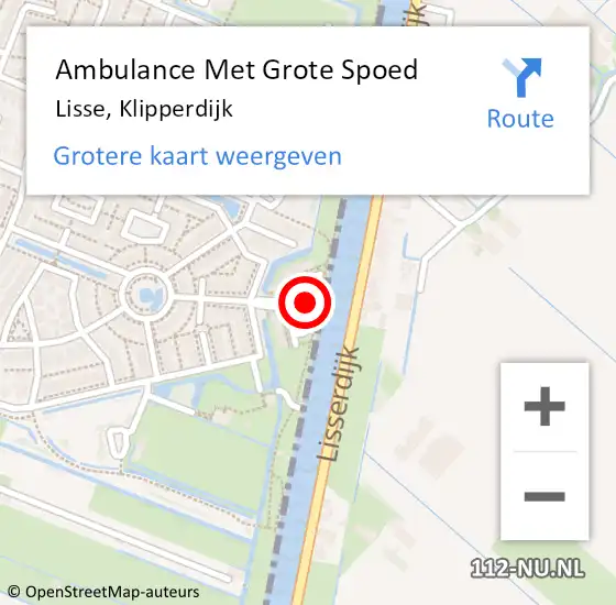 Locatie op kaart van de 112 melding: Ambulance Met Grote Spoed Naar Lisse, Klipperdijk op 5 april 2024 08:17