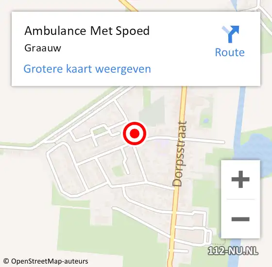 Locatie op kaart van de 112 melding: Ambulance Met Spoed Naar Graauw op 5 april 2024 09:12