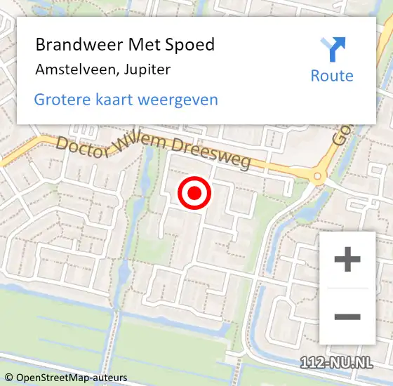 Locatie op kaart van de 112 melding: Brandweer Met Spoed Naar Amstelveen, Jupiter op 5 april 2024 09:27