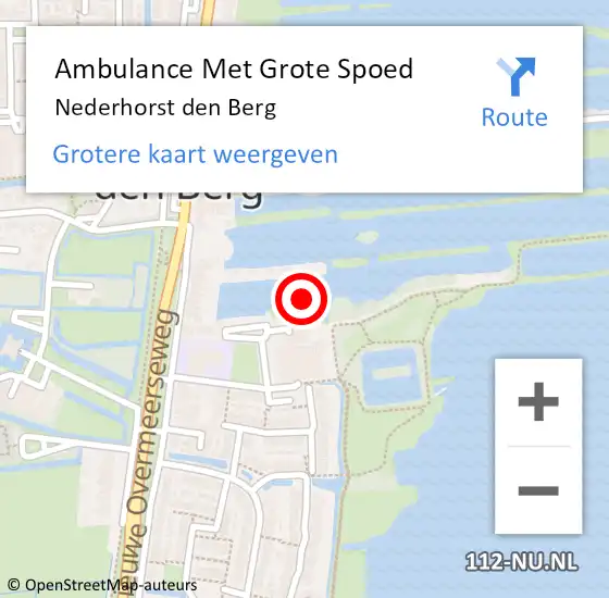 Locatie op kaart van de 112 melding: Ambulance Met Grote Spoed Naar Nederhorst den Berg op 5 april 2024 09:38