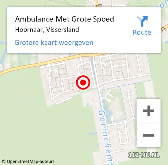 Locatie op kaart van de 112 melding: Ambulance Met Grote Spoed Naar Hoornaar, Vissersland op 5 april 2024 09:47