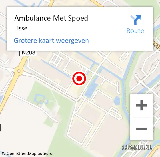 Locatie op kaart van de 112 melding: Ambulance Met Spoed Naar Lisse op 5 april 2024 09:52