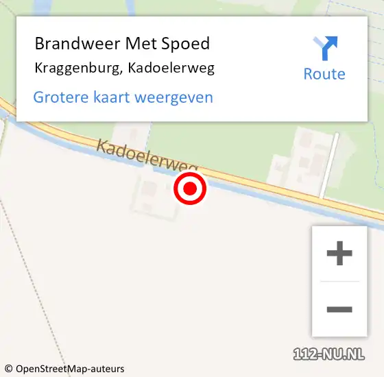 Locatie op kaart van de 112 melding: Brandweer Met Spoed Naar Kraggenburg, Kadoelerweg op 5 april 2024 10:16