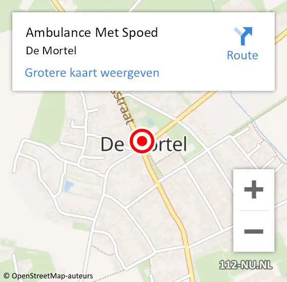 Locatie op kaart van de 112 melding: Ambulance Met Spoed Naar De Mortel op 5 april 2024 10:19
