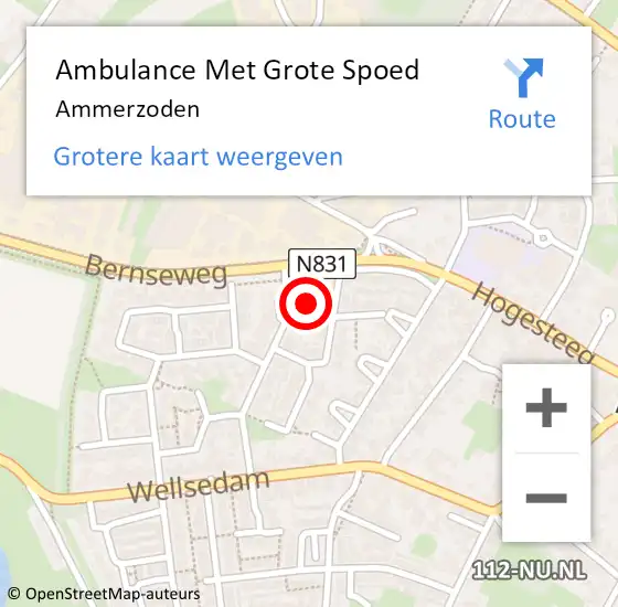Locatie op kaart van de 112 melding: Ambulance Met Grote Spoed Naar Ammerzoden op 5 april 2024 10:48