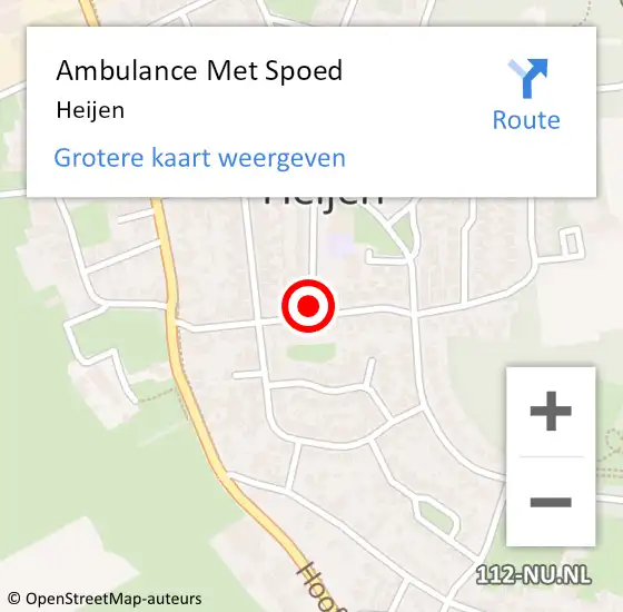 Locatie op kaart van de 112 melding: Ambulance Met Spoed Naar Heijen op 5 april 2024 11:59