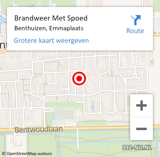 Locatie op kaart van de 112 melding: Brandweer Met Spoed Naar Benthuizen, Emmaplaats op 5 april 2024 12:36