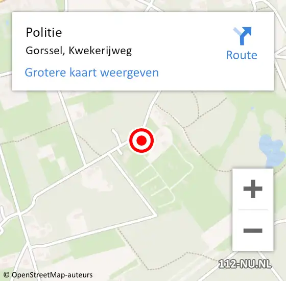Locatie op kaart van de 112 melding: Politie Gorssel, Kwekerijweg op 5 april 2024 12:41