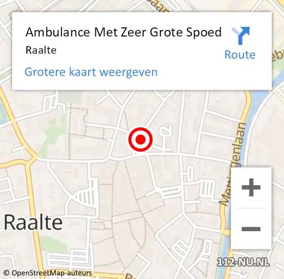 Locatie op kaart van de 112 melding: Ambulance Met Zeer Grote Spoed Naar Raalte op 5 april 2024 12:57