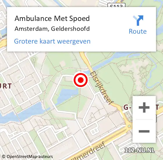 Locatie op kaart van de 112 melding: Ambulance Met Spoed Naar Amsterdam, Geldershoofd op 5 april 2024 13:26