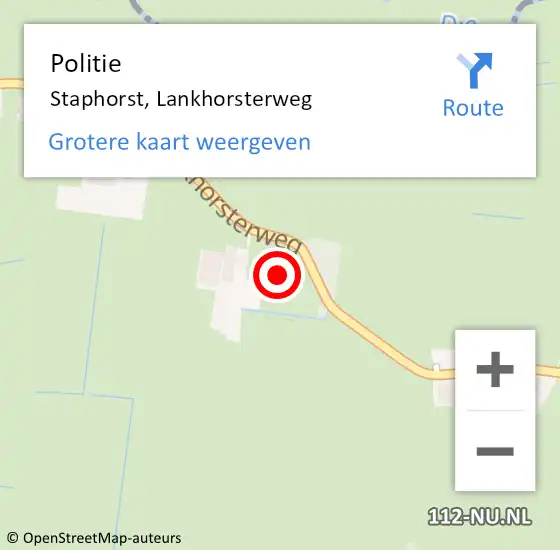 Locatie op kaart van de 112 melding: Politie Staphorst, Lankhorsterweg op 5 april 2024 15:33