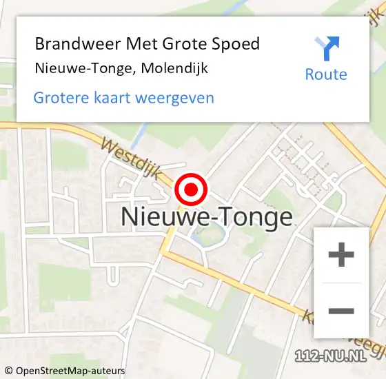Locatie op kaart van de 112 melding: Brandweer Met Grote Spoed Naar Nieuwe-Tonge, Molendijk op 5 april 2024 16:03
