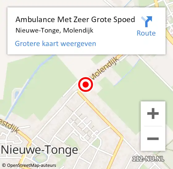 Locatie op kaart van de 112 melding: Ambulance Met Zeer Grote Spoed Naar Nieuwe-Tonge, Molendijk op 5 april 2024 16:04
