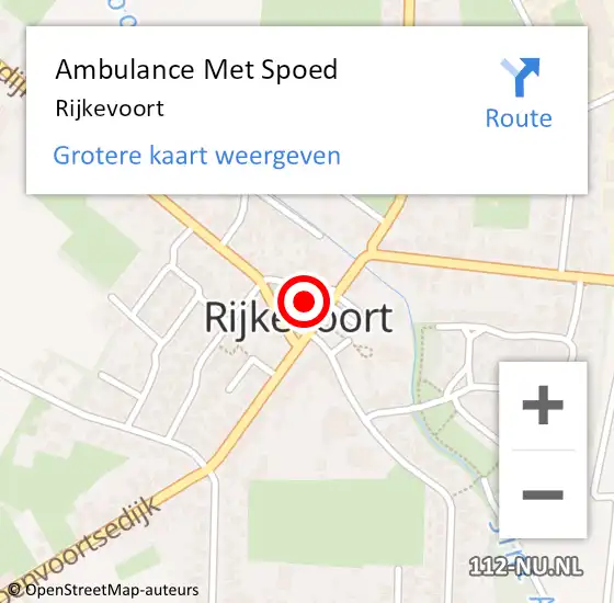 Locatie op kaart van de 112 melding: Ambulance Met Spoed Naar Rijkevoort op 5 april 2024 16:16
