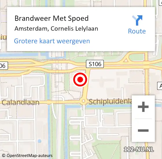 Locatie op kaart van de 112 melding: Brandweer Met Spoed Naar Amsterdam, Cornelis Lelylaan op 5 april 2024 16:54