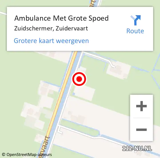 Locatie op kaart van de 112 melding: Ambulance Met Grote Spoed Naar Zuidschermer, Zuidervaart op 5 april 2024 17:38