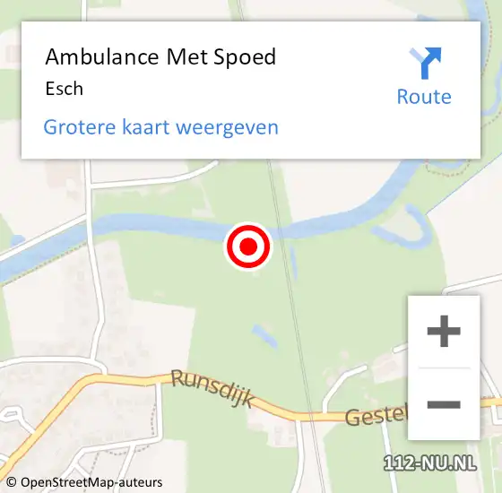 Locatie op kaart van de 112 melding: Ambulance Met Spoed Naar Esch op 5 april 2024 17:43