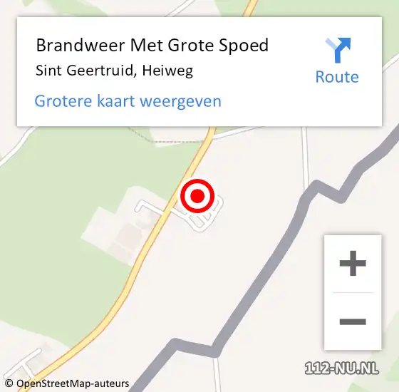 Locatie op kaart van de 112 melding: Brandweer Met Grote Spoed Naar Sint Geertruid, Heiweg op 5 april 2024 17:51
