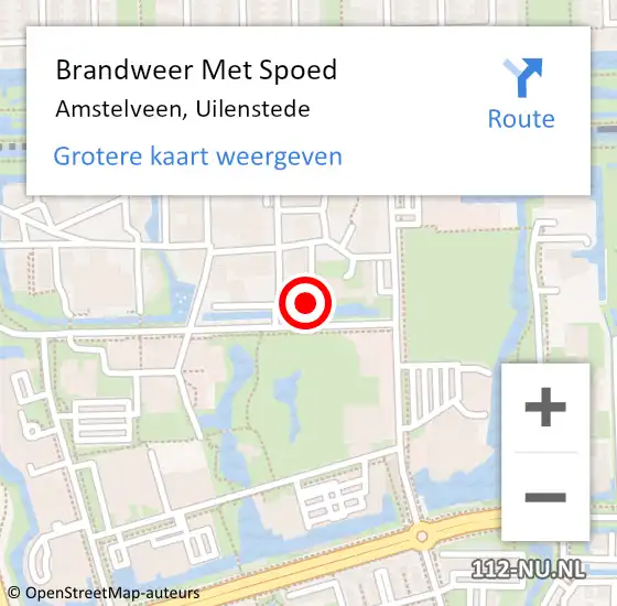 Locatie op kaart van de 112 melding: Brandweer Met Spoed Naar Amstelveen, Uilenstede op 5 april 2024 18:24