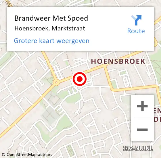 Locatie op kaart van de 112 melding: Brandweer Met Spoed Naar Hoensbroek, Marktstraat op 5 april 2024 18:43