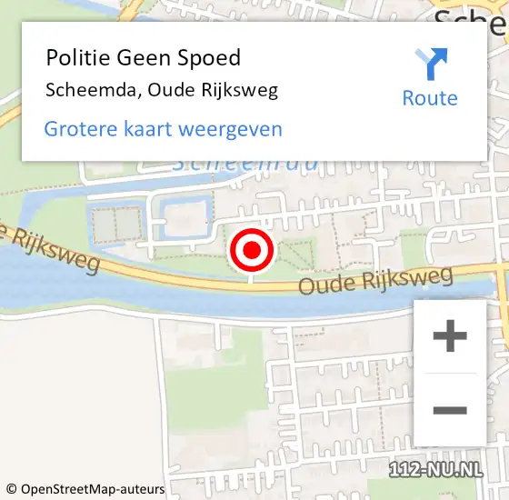 Locatie op kaart van de 112 melding: Politie Geen Spoed Naar Scheemda, Oude Rijksweg op 5 april 2024 19:21