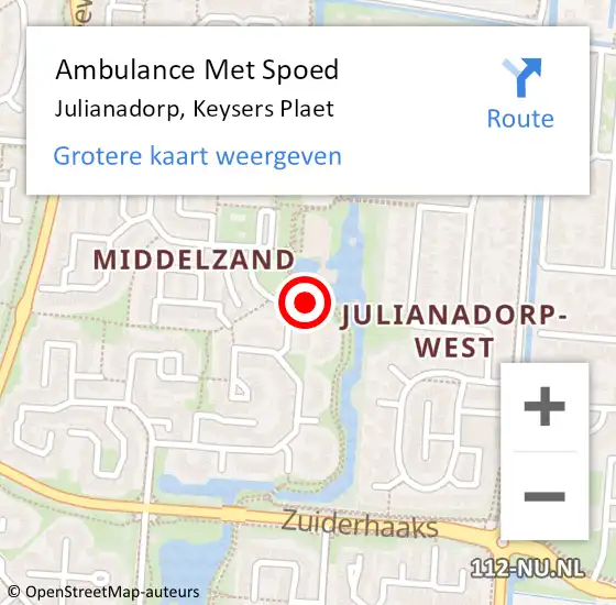 Locatie op kaart van de 112 melding: Ambulance Met Spoed Naar Julianadorp, Keysers Plaet op 5 april 2024 19:29