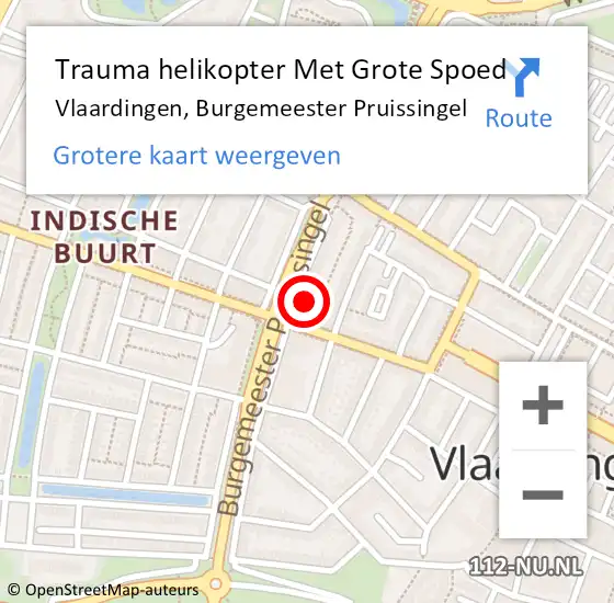 Locatie op kaart van de 112 melding: Trauma helikopter Met Grote Spoed Naar Vlaardingen, Burgemeester Pruissingel op 5 april 2024 19:54
