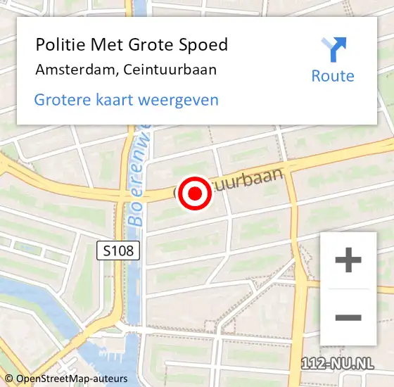 Locatie op kaart van de 112 melding: Politie Met Grote Spoed Naar Amsterdam, Ceintuurbaan op 5 april 2024 19:57