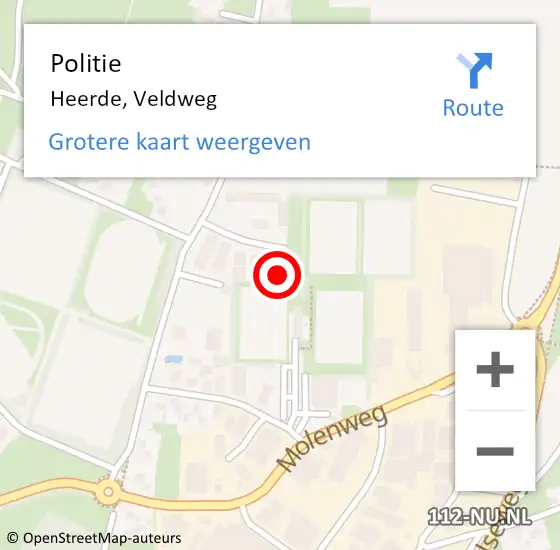 Locatie op kaart van de 112 melding: Politie Heerde, Veldweg op 5 april 2024 20:39