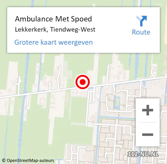 Locatie op kaart van de 112 melding: Ambulance Met Spoed Naar Lekkerkerk, Tiendweg-West op 5 april 2024 23:27