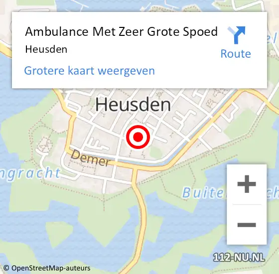 Locatie op kaart van de 112 melding: Ambulance Met Zeer Grote Spoed Naar Heusden op 6 april 2024 00:20