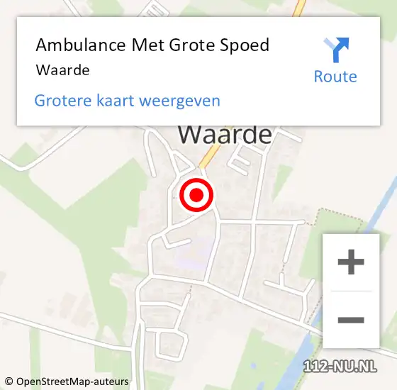 Locatie op kaart van de 112 melding: Ambulance Met Grote Spoed Naar Waarde op 6 april 2024 00:49