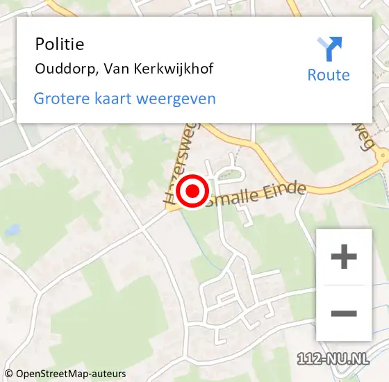 Locatie op kaart van de 112 melding: Politie Ouddorp, Van Kerkwijkhof op 6 april 2024 02:30