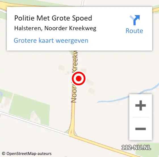 Locatie op kaart van de 112 melding: Politie Met Grote Spoed Naar Halsteren, Noorder Kreekweg op 6 april 2024 02:31