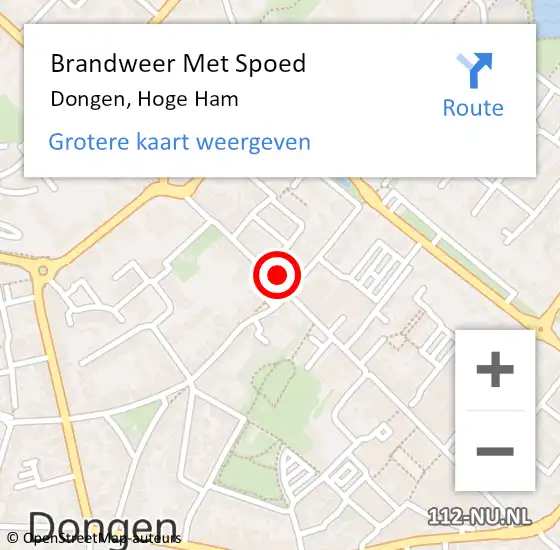Locatie op kaart van de 112 melding: Brandweer Met Spoed Naar Dongen, Hoge Ham op 6 april 2024 03:30