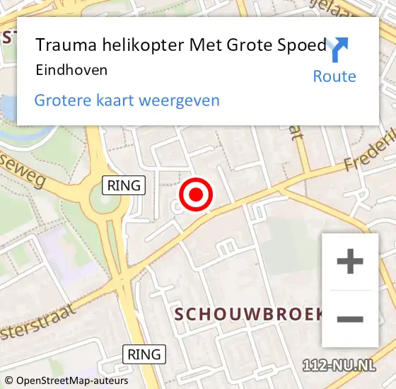 Locatie op kaart van de 112 melding: Trauma helikopter Met Grote Spoed Naar Eindhoven op 6 april 2024 04:06
