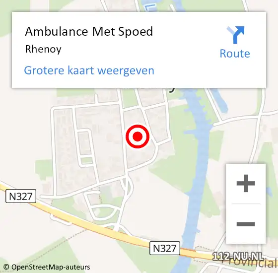 Locatie op kaart van de 112 melding: Ambulance Met Spoed Naar Rhenoy op 6 april 2024 06:21