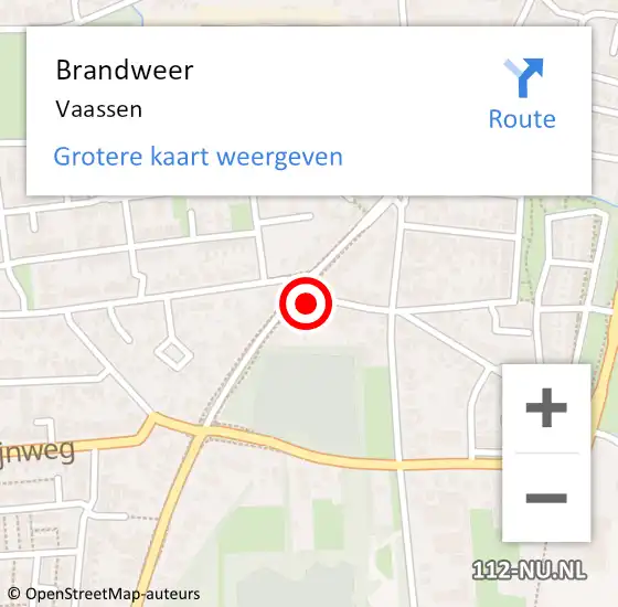 Locatie op kaart van de 112 melding: Brandweer Vaassen op 6 april 2024 07:37