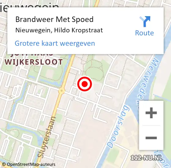 Locatie op kaart van de 112 melding: Brandweer Met Spoed Naar Nieuwegein, Hildo Kropstraat op 6 april 2024 07:51